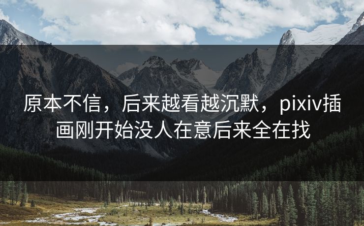 原本不信,后来越看越沉默,pixiv插画刚开始没人在意后来全在找 原本不信,后来越看越沉默,pixiv插画刚开始没人在意后来全在找