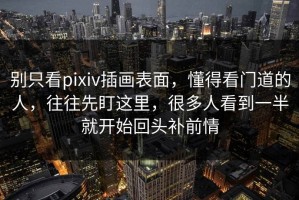 别只看pixiv插画表面，懂得看门道的人，往往先盯这里，很多人看到一半就开始回头补前情