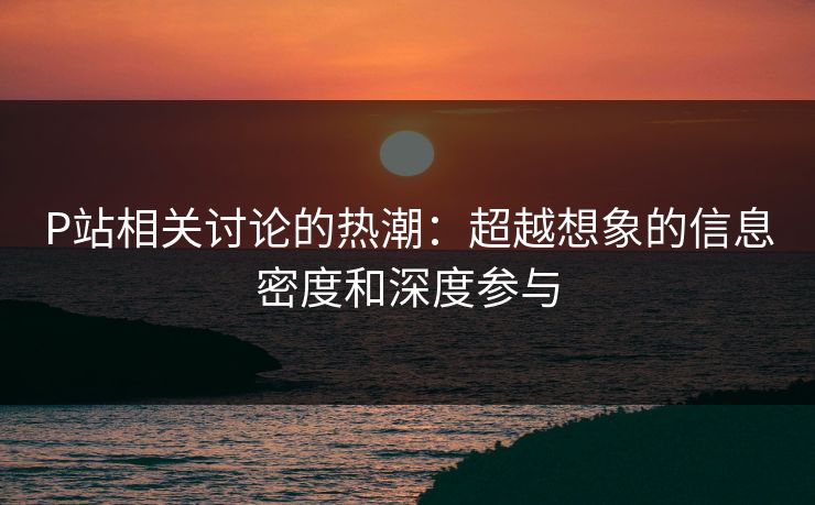 P站相关讨论的热潮：超越想象的信息密度和深度参与